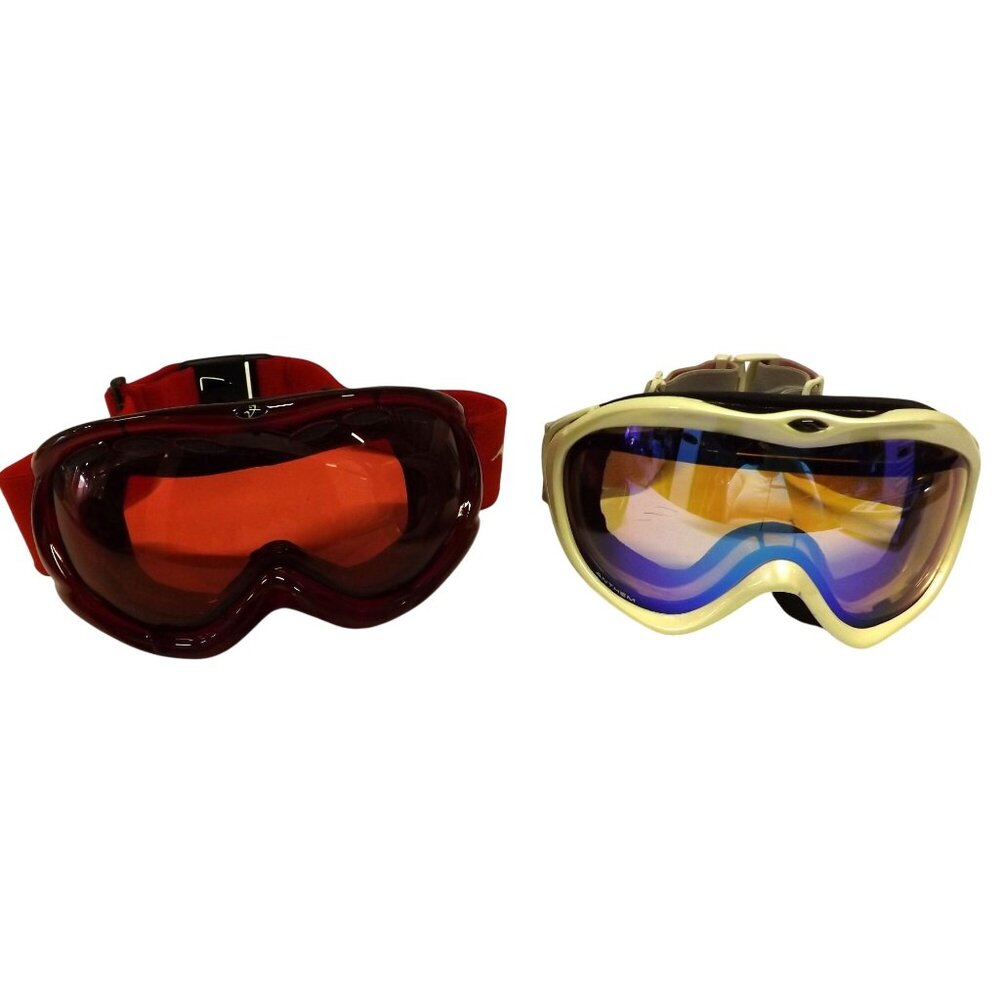 Red Velvet White Ski Snowboard Goggles Mirrored Lens Adj Fit Anti-Fog Unisex
